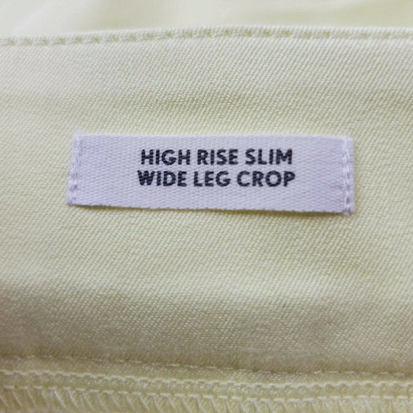 Ann Taylor Loft Womens Dress Pants Trousers SZ 14 Solid Yellow Wide Leg Crop NWT - Picture 6 of 11